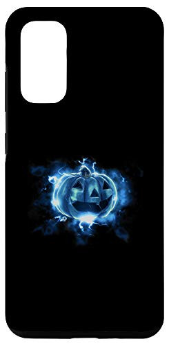 Galaxy S20 Fun and Creepy Electrified Blue Jack o Lantern Halloween Case