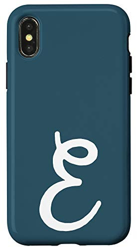 iPhone X-XS Matching Initial Letter E Pacific-Blue Alphabet Monogram Case