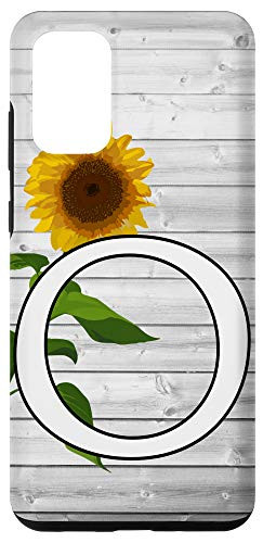Galaxy S20 plus Sunflower White Letter O Initial Monogram Personalized Gift Case