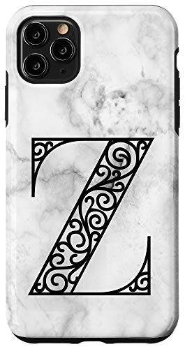 iPhone 11 Pro Max First Name Last Tame Initial Letter B on White Black Design Case