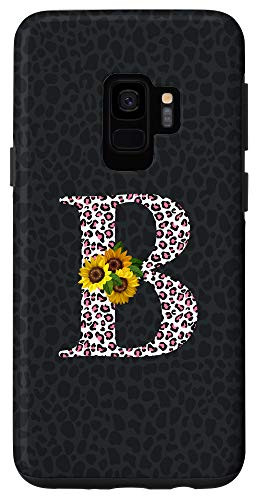 Galaxy S9 Leopard Cheetah Animal Print Sunflower Letter B Monogram Case
