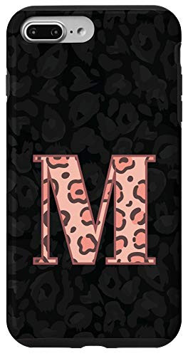 iPhone 7 Plus-8 Plus Pink Cheetah Print Leopard Pattern With Letter M Case