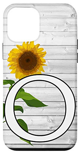 iPhone 12 mini Sunflower White Letter O Initial Monogram Personalized Gift Case