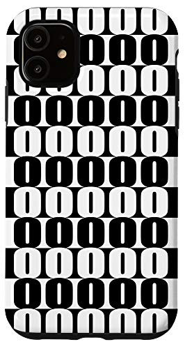 iPhone 11 Letter O Initial Cool Modern Black and White Stripes Pattern Case