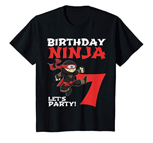 Kids Birthday Ninja 7 Year Old Party 7th For Boys Girls T-Shirt