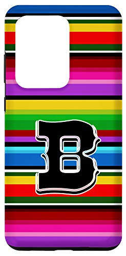 Galaxy S20 Ultra Letter B Initial Mexican Serape Poncho Pattern Western Style Case