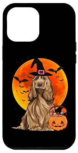 iPhone 12 Pro Max Dog Halloween English Cocker Spaniel Jack O Lantern Pumpkin Case