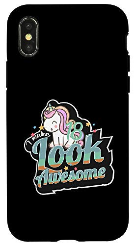 iPhone X-XS 18th birthday girl awesome cute unicorn gift 18 years old Case