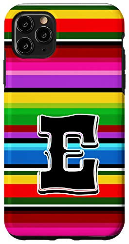 iPhone 11 Pro Max Letter E Initial Mexican Serape Poncho Pattern Western Style Case
