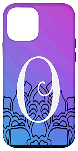iPhone 12 mini Letter O Monogram With Black Mandala Blue Purple Gradient Case