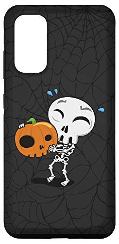 Galaxy S20 Cute Halloween Skeleton Cry Holding Pumpkin Jack-O-Lantern Case