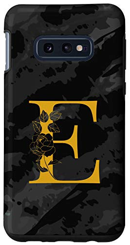 Galaxy S10e Monogram Letter Initial E Black Case
