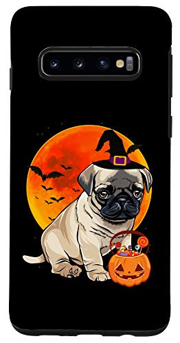 Galaxy S10 Dog Halloween Pug Jack O Lantern Pumpkin Case