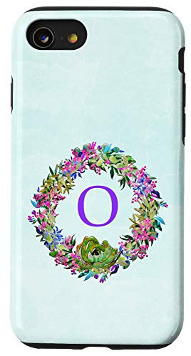 iPhone SE -2020- - 7 - 8 Mint Pink Cactus Phone Case Initial OFloral Cactus Green Case