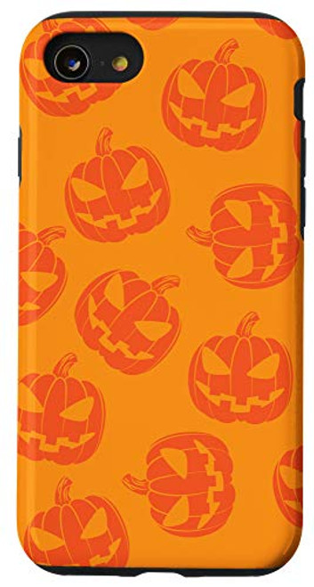 iPhone SE -2020- - 7 - 8 Halloween Spooky Jack O Lantern Orange Pumpkin Case