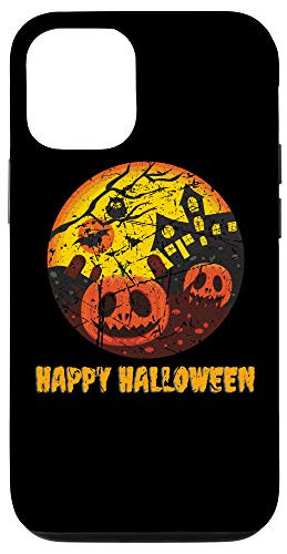 iPhone 12-12 Pro Halloween Gift Scary Night Bats Owl Jack O Lantern Pumpkin Case