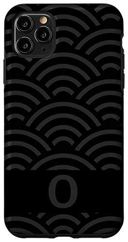 iPhone 11 Pro Max Black and Gray Letter O Monogram Seigaiha Wave Pattern Case