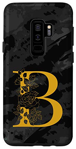 Galaxy S9 plus Monogram Letter Initial B Black Case