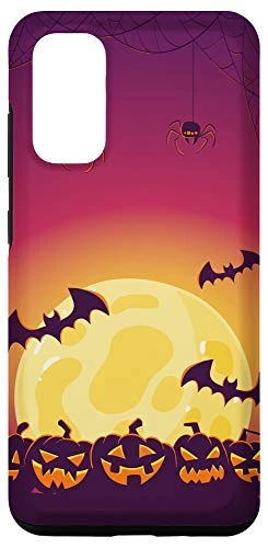 Galaxy S20 Halloween Spooky Jack O'Lantern Pumpkin Full Moon Spider Bat Case