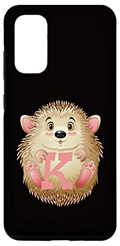 Galaxy S20 Initial K Hedgehog Letter Monogram Pink Case
