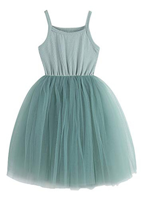 BTGIXSF Baby Girls Tutu Dress Toddler Sleeveless Dresses Infant Tulle Sundress 580 Green 3T