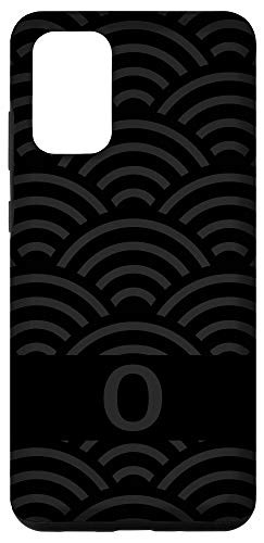 Galaxy S20 plus Black and Gray Letter O Monogram Seigaiha Wave Pattern Case