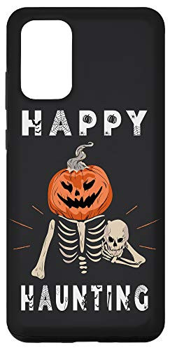 Galaxy S20 plus Skeleton Holding Jack-O-Lantern Pumpkin Happy Haunting Gift Case
