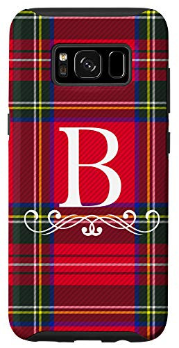 Galaxy S8 Royal Stewart Red Plaid Letter "B" Initial Monogram Case
