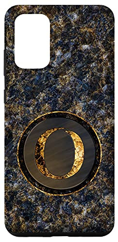 Galaxy S20 plus Monogram Initial Letter O Dark Blue Marbling Pattern Case