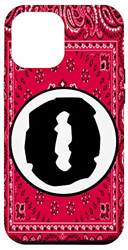iPhone 12 Pro Max Red Bandana Handkerchief Paisley Monogram Letter O Case
