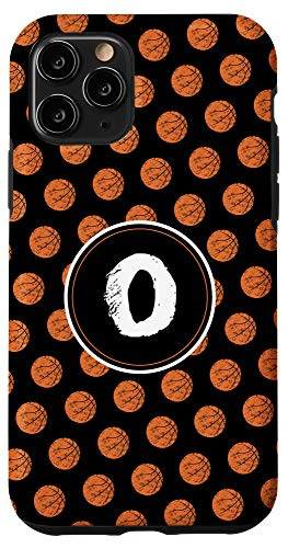iPhone 11 Pro Cute Girls Basketball Monogram Letter O Initial Black Case