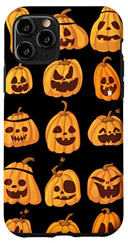 iPhone 11 Pro Orange Pumpkins Jack-O-Lanterns Halloween Cell Phone Case