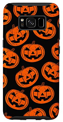 Galaxy S8 Jack-O-Lantern Halloween Orange Pumpkin Face Pattern Case