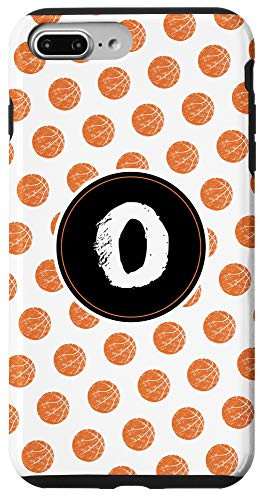 iPhone 7 Plus-8 Plus Cute Girls Basketball Monogram Letter O Initial Dots White Case
