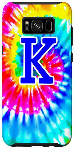 Galaxy S8 plus Tie Dye Letter K -Tie Dye Retro Colorful Monogram Initial K Case