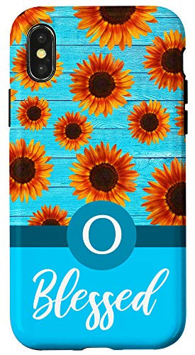 iPhone X-XS Letter O Initial Monogram Sunflowers-Blessed Inspirational Case