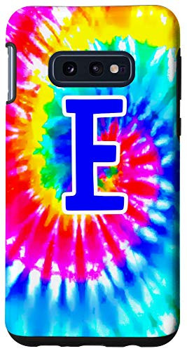 Galaxy S10e Tie Dye Letter E-Tie Dye Retro Colorful Monogram Initial E Case
