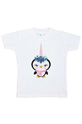 7 ate 9 Apparel Girl's Penguin Unicorn T-Shirt 5T White