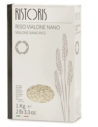 Tita Italian Vialone Nano Rice plumpy and delicate texture Italian rice pearl-like shape grain aromatic and dense Vialone Nano Rice Net weight- 2 lb 3.3 oz - 1kg by Tita Italian