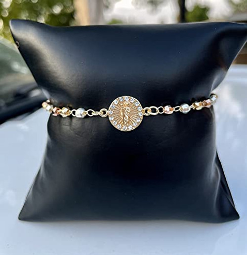 San Judas Bracelet Pulsera Tri Color Oro Laminado