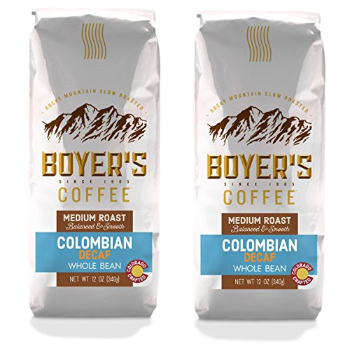 Decaf Colombian Coffee, Medium Roast, Whole Bean, 12oz (Pack of 2)