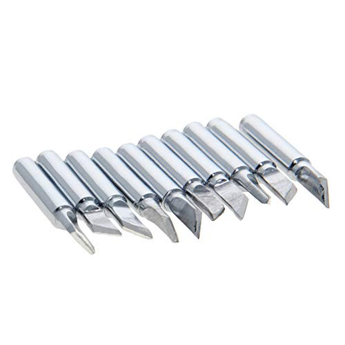 Fielect 10pcs Soldering Iron Tips Replacement Pure Copper Solder Tip Welding Equipment for Soldering Silver 900M-T-K Knife Edge
