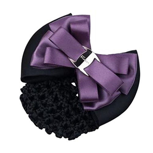 Ladies Snood Net Bow Barrette Hair Clip Bun Cover O Ladies Snood Net Bow Barrette Hair Clip Bun Cover O