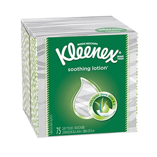 Kleenex Lotion Facial Tissues with Aloe  and  Vitamin E Cube Box75 Count -Pack of 1-