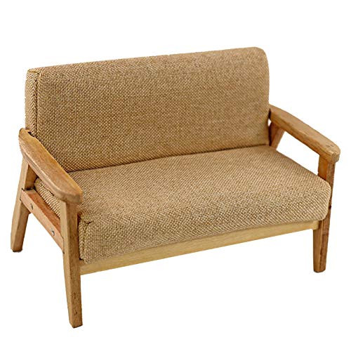 Galand Dollhouse Toy1-12 Mini Dollhouse Sofa Double Armchair Home Living Room Furniture Model Toy G