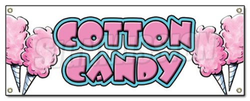 Signmission Cotton Candy Banner Sign Cart Stand Trailer Sign Signs, 0.56999999999999995 Pound