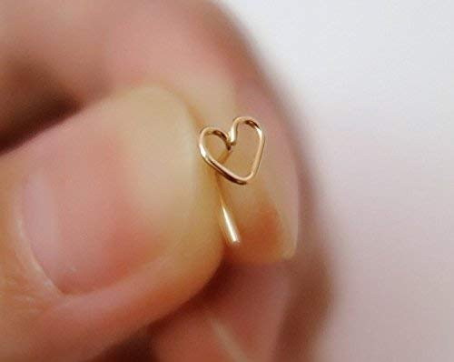 Heart Nose Stud-Heart Tragus Earring Stud-Heart Cartilage Earring-Tiny Nose Stud-Nose piercing-Helix Earring-nose ring stud-tiny stud earring-925 Sterling Silver-14K Gold Fill-14K Rose Gold Fill