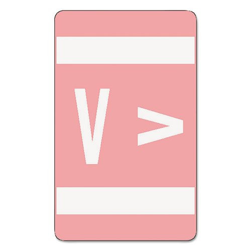 o Smead o - Alpha-Z Color-Coded Second Letter Labels Letter V Pink 100-Pack