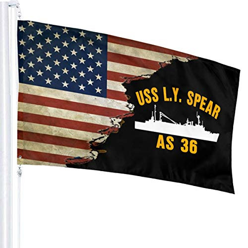 PINGqi USS L Y Spear As 36 Banner Breeze Flag Outdoor Flags Home Flag Garden Flag 3' X 5' Ft