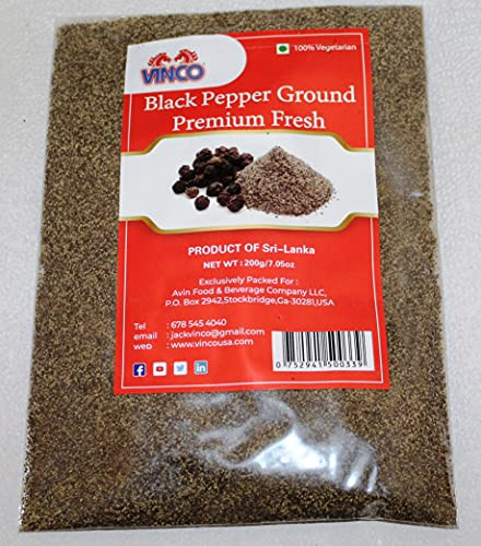 VINCO BLACK PEPPER GROUND 200G-7.05 OZ